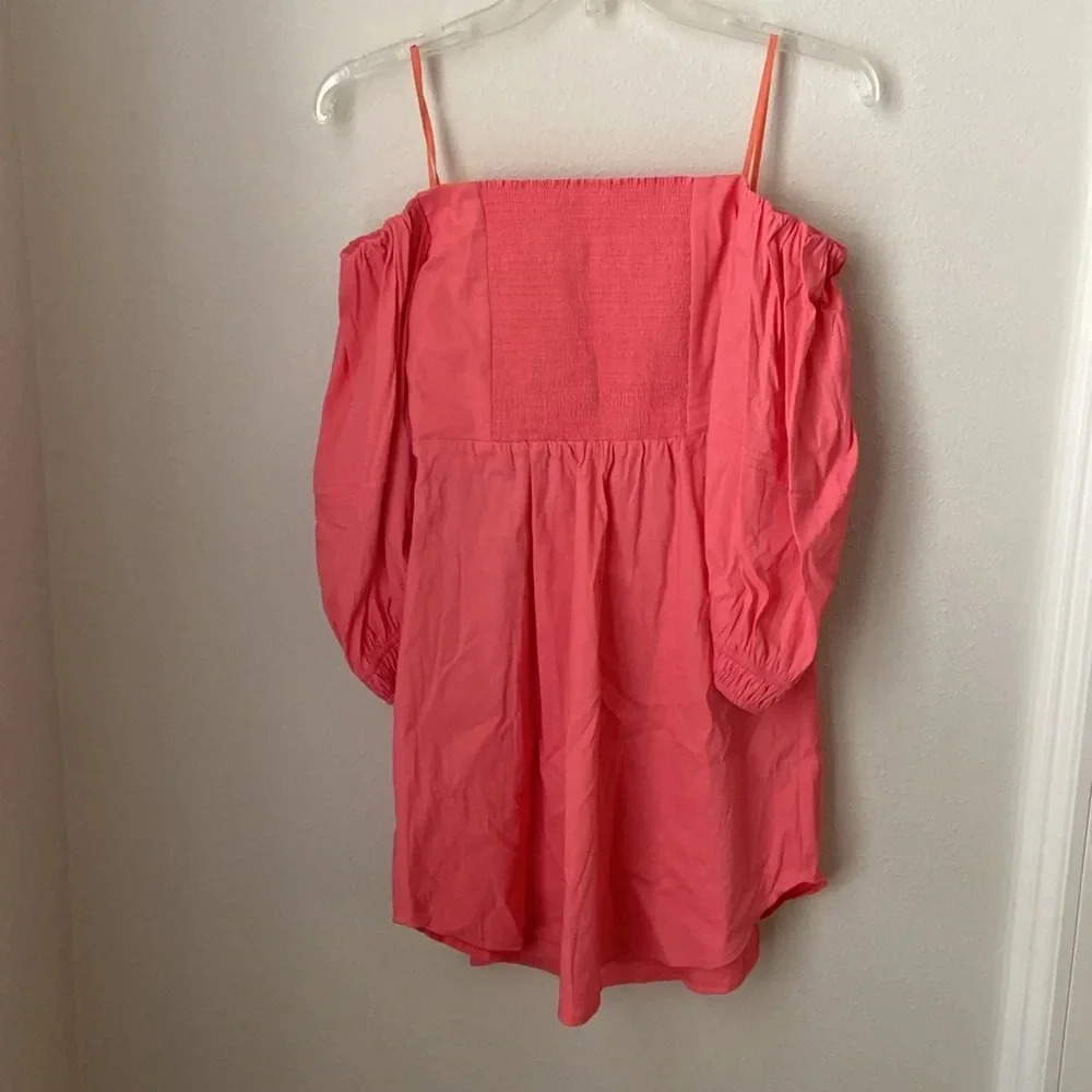 NWT A.L.C. Dress Mila Off Shoulder Dramatic Puff Sleeve Linen Blend size… - Picture 4 of 12